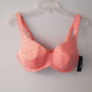 George Womens Bra‎ Pink Print T Shirt Underwire Padded Adjustable Straps 36D NEW